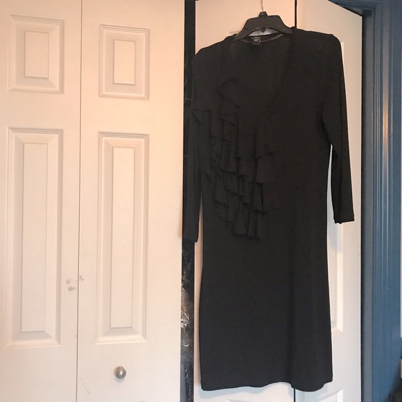Black sweater material dress - Picture 1 of 3